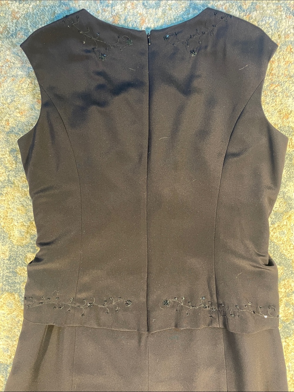 Talbots Silk Black Sleeveless Embellished Maxi Dress - Picture 6 of 7